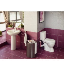 Унитаз напольный "Лира" Люкс белый микролифт Rosa 111176424