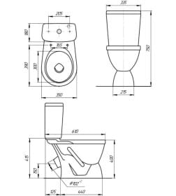 Унитаз напольный "Лира" Люкс белый микролифт Rosa 111176424