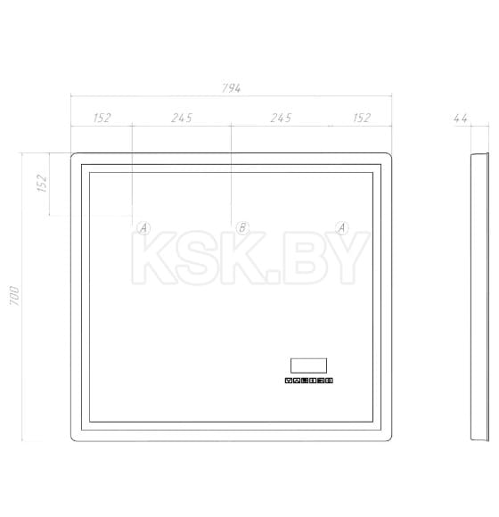Зеркало VIGO Geometry Media voice 800 (48) 