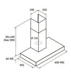 Вытяжка кухонная Jetair POLA P 90 INX