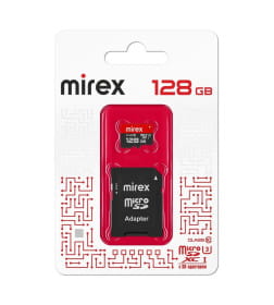 Карта памяти MicroSDXC 128Gb Class 10 UHS-I U3 (с адаптером) MIREX 13613-AD3UH128