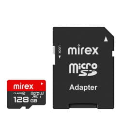 Карта памяти MicroSDXC 128Gb Class 10 UHS-I U3 (с адаптером) MIREX 13613-AD3UH128