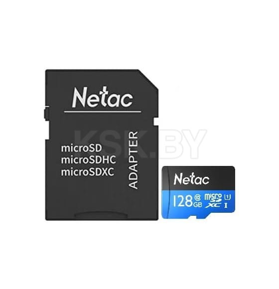 Карта памяти MicroSDXC 128GB U1/C10 (с адаптером) Netac P500 Standard NT02P500STN-128G-R (NT02P500STN-128G-R) 