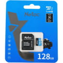 Карта памяти MicroSDXC 128GB U1/C10 (с адаптером) Netac P500 Standard NT02P500STN-128G-R (NT02P500STN-128G-R) 