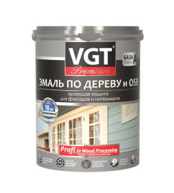 Эмаль VGT ВД-АК-1179 по дереву "Профи", супербелая база А, 10 кг