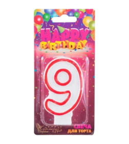 Свечи для торта Цифры "9" (5*7,5*1,2 см)
