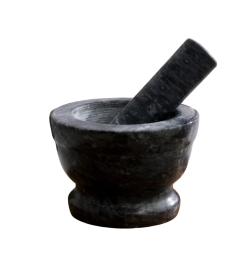 Ступка с пестиком, большая, 130 мл, 10см, чёрный мрамор 1722237                     