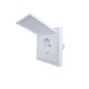 Розетка 1-я с з/к и крышкой белая ZIMA Lezard (704-0288-123BQC) 
