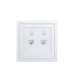 Розетка компьютерная двойная RJ45+RJ45 белая ZIMA Lezard