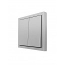 Выключатель 2-кл серый матовый ZIMA Lezard (704-7488-101QC) 