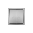 Выключатель 2-кл проходной серый матовый ZIMA Lezard (704-7488-106QC) 