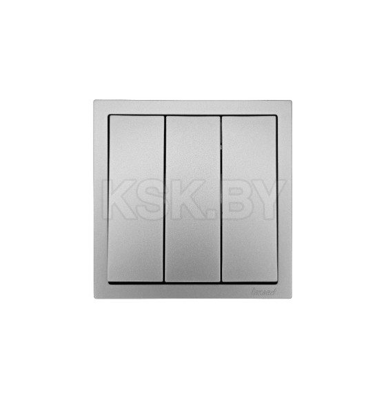 Выключатель 3-кл серый матовый ZIMA Lezard (704-7488-109QC) 