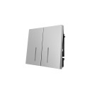 Выключатель 2-кл с подсветкой серый матовый ZIMA Lezard (704-7488-112QC) 