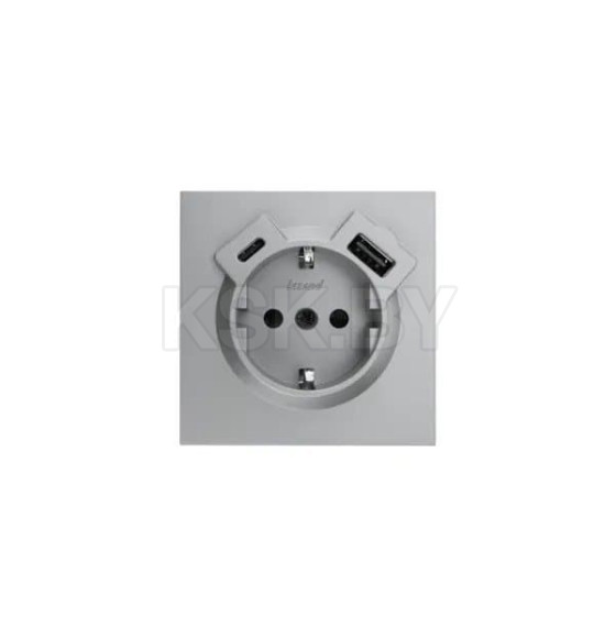 Розетка 1-я с з/к TC+USB серый матовый ZIMA Lezard (704-7488-181TC) 
