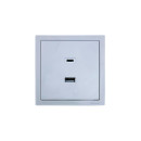 Розетка TC+USB серый матовый ZIMA Lezard (704-7488-192TC) 