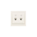 Розетка компьютерная двойная RJ45+RJ45 слоновая кость ZIMA Lezard (704-9088-141) 