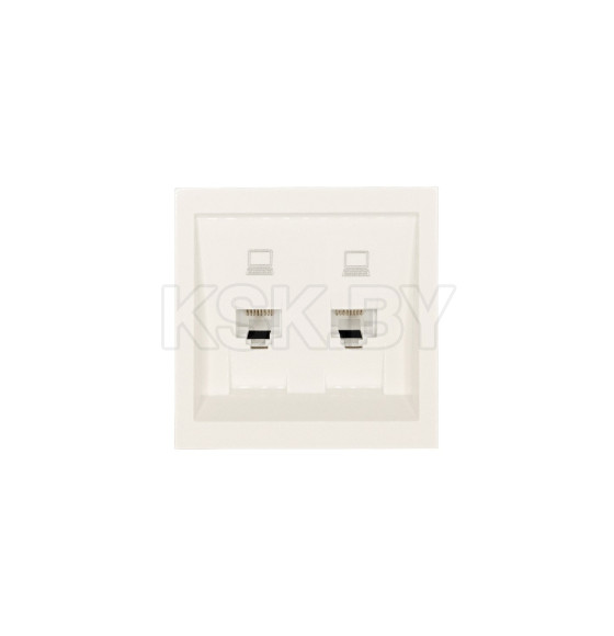 Розетка компьютерная двойная RJ45+RJ45 слоновая кость ZIMA Lezard (704-9088-141) 