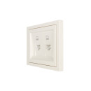 Розетка компьютерная двойная RJ45+RJ45 слоновая кость ZIMA Lezard (704-9088-141) 