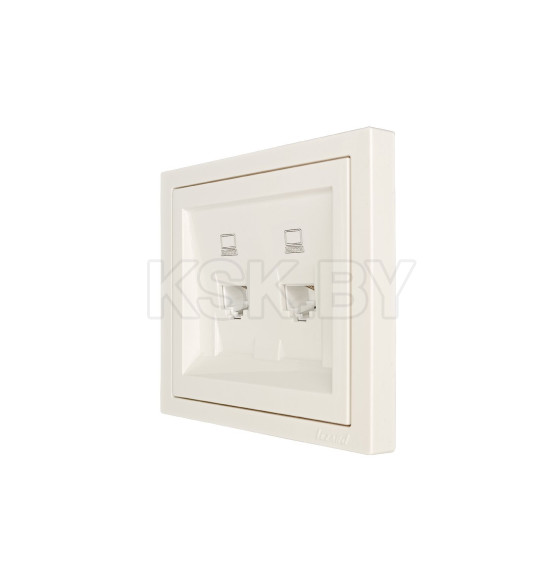 Розетка компьютерная двойная RJ45+RJ45 слоновая кость ZIMA Lezard (704-9088-141) 