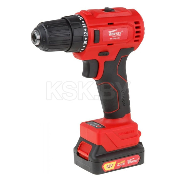 Дрель-шуруповерт аккумуляторная WORTEX BD 1220-1 DLi в чем. + Набор бит WORTEX BS 32 (4 мм) в подарок (BD12201DLi1029) 