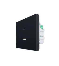 Розетка TC+USB черный бархат ZIMA Lezard