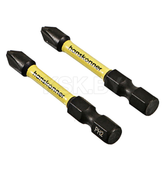 Бита PH 2х50мм ImpactPower торсионные 2шт, Hanskonner (HPH2-50-2T)