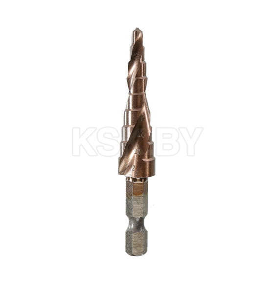 Сверло ступенчатое по металлу 4-12мм. Р6М5+COBALT Sturm! (1055-S412K) 