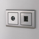 Накладка для розетки Ethernet RJ45  и телефонной розетки RJ11 (глянцевый никель) Werkel WL02-RJ-CP/W1191202 (W1191202) 