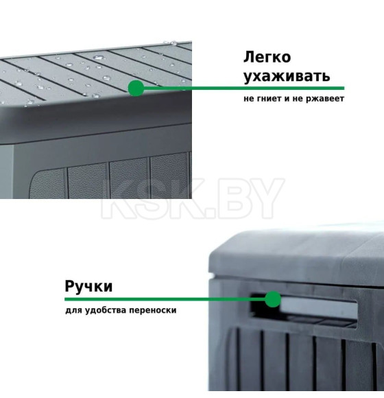 Сундук садовый Prosperplast BOXE BOARD, антрацит (MBBD290-S433) 
