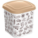 Емкость для сыпучих продуктов 1,1 л с декором, бежевый (221155727/01СП) 