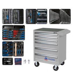 Тележка инструментальная с набором инструментов (204 предмета) KING TONY 934-100AMG