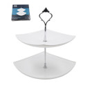 Ваза для фруктов 2-х ярусная "Quadro" 21,6/24,1 см FJP2AT WHITE стеклокерамика Lavenir (99215) 