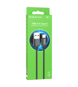 Кабель USB BOROFONE BX87 Sharp USB - Type-C, 3A, 1 м, черный