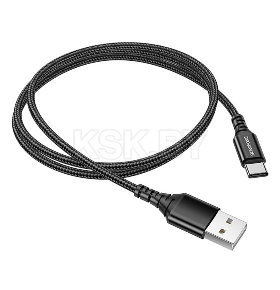 Кабель USB BOROFONE BX54 Ultra bright USB - Type-C, 2.4А, 1 м, черный