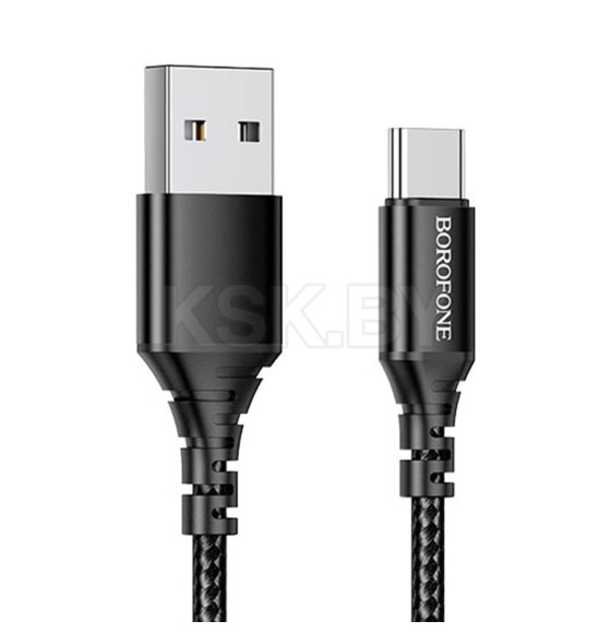 Кабель USB BOROFONE BX54 Ultra bright USB - Type-C, 2.4А, 1 м, черный