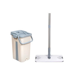 Швабра с отжимным ведром 6 л. Scratch mop, бежевая, PERFECTO LINEA