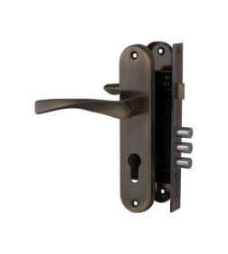 Замок врезной с ручкамин на планке Fuaro Lockset 1511W/B AB бронза