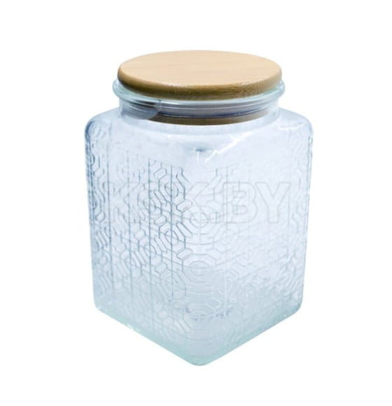 Банка для сыпучих продуктов (0,8 л) (100873)  с бамбук. крышкой,  (100873) 
