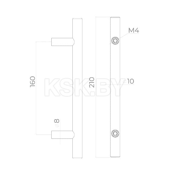 Ручка мебельная MB-H-005-160 SS матовый хром (49565) 
