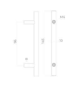 Ручка мебельная MB-H-005-96 BL черный