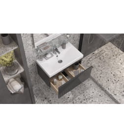 Тумба подвесная Velvex Edge 700-0-1 графит под умывальник 9696