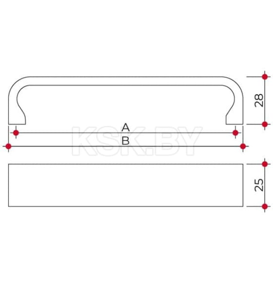 Ручка мебельная UU50-320-R240,отделка белый матовый Soft touch
