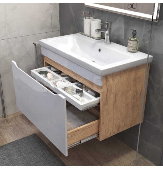 Тумба подвесная Vigo Grani 800-0-1 дуб золотой под умывальник Como (166 дуб золотой) 