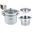 Кастрюля 7,5 л FH-609-24 + пароварка и вставка для варки спагетти нержавеющая сталь, Fanhoff (83584) 