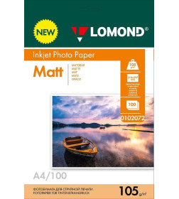 Фотобумага односторонняя матовая А4 105 г/м2 (100 листов) Lomond 0102072
