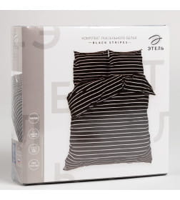 Постельное бельё Этель 1.5сп Black stripes 143х215 см,150х214 см, 70х70 см-2 шт, 100% хлопок,поплин