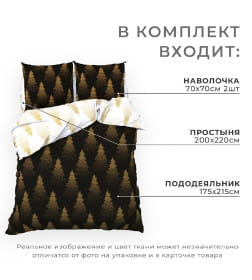 Постельное бельё "Этель" 2 сп Golden Christmas 175х215 см, 200х220 см, 70х70 см - 2 шт, бязь