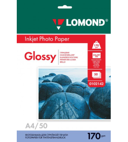 Фотобумага односторонняя глянцевая А4 170 г/м2 (50 листов) Lomond 0102142