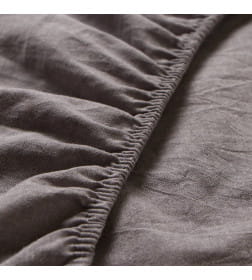 Простыня Этель Denim 160*200*25 см, цв.серый, жатый хлопок, 140 гр/м2, 100% хлопок 10836423