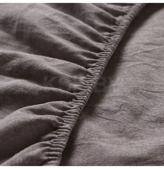 Простыня Этель Denim 160*200*25 см, цв.серый, жатый хлопок, 140 гр/м2, 100% хлопок 10836423 (10836423) 